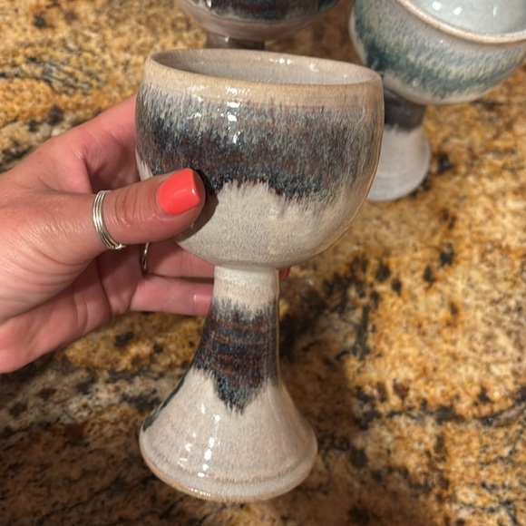 Set of Three Ceramic Goblets - Picture 2 of 5